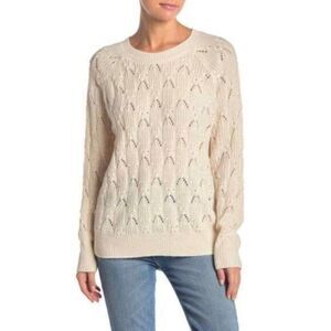 Elodie Nordstrom Cable Knit Pullover Sweater Cream/Ivory XS New